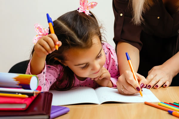 girl with teacher